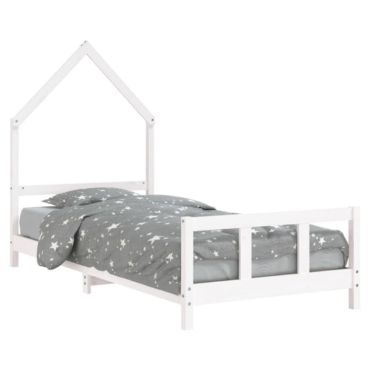 Vidaxl Estructura De Cama Para Niños Madera De Pino Blanco 90x190 Cm_0