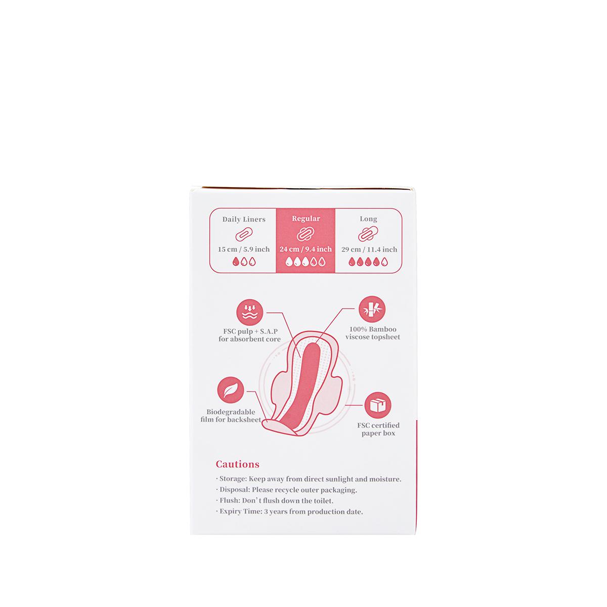 Compresa fibra de bambú biodegradable Regular Ecoboom 8 uds