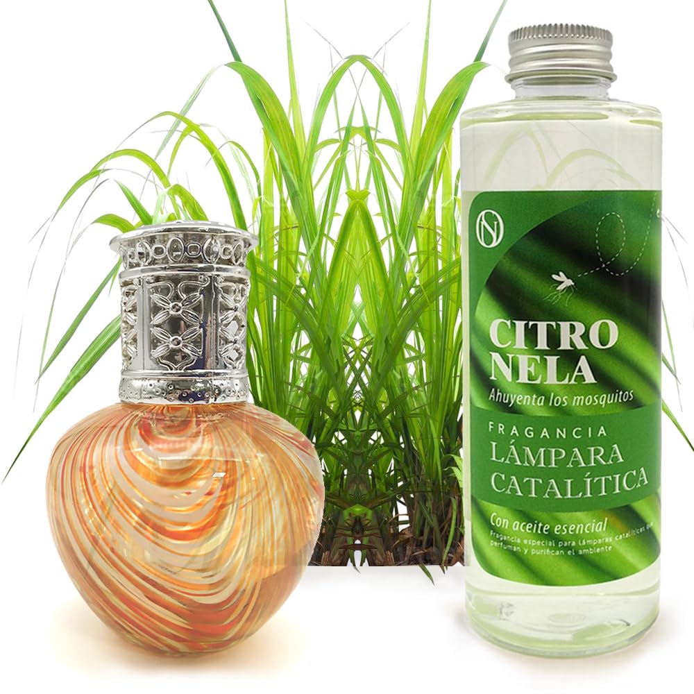 Lámpara Catalítica Orange Waves + Fragancia Citronela 500 Ml - Elimina Malos Olores, Impurezas Y Perfuma_0