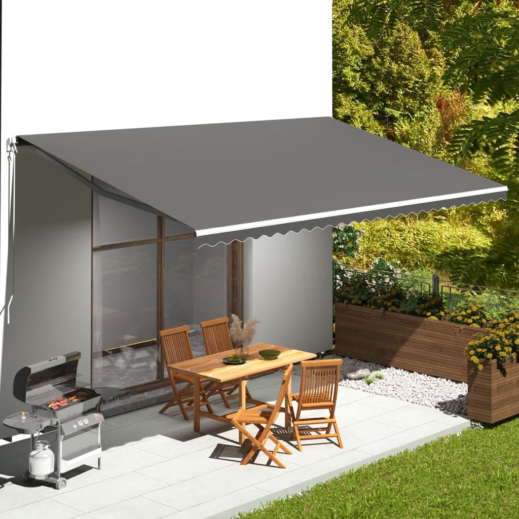 Tela De Repuesto Para Toldo Gris Antracita 6x3,5 M Poliéster_1