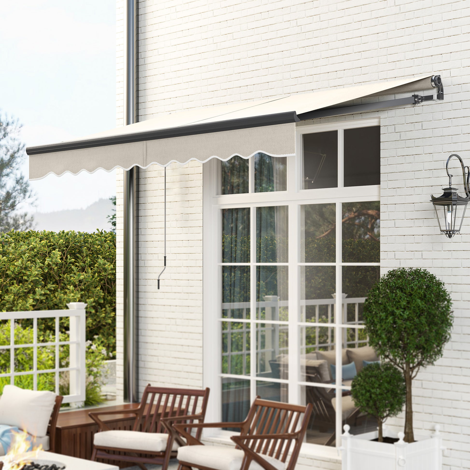 Outsunny Toldo Eléctrico Retráctil Con Mando A Distancia 3x2,5 M Crema_4