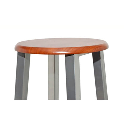 Taburetes De Cocina 2 Unidades De Acero Con Asiento Mdf_1