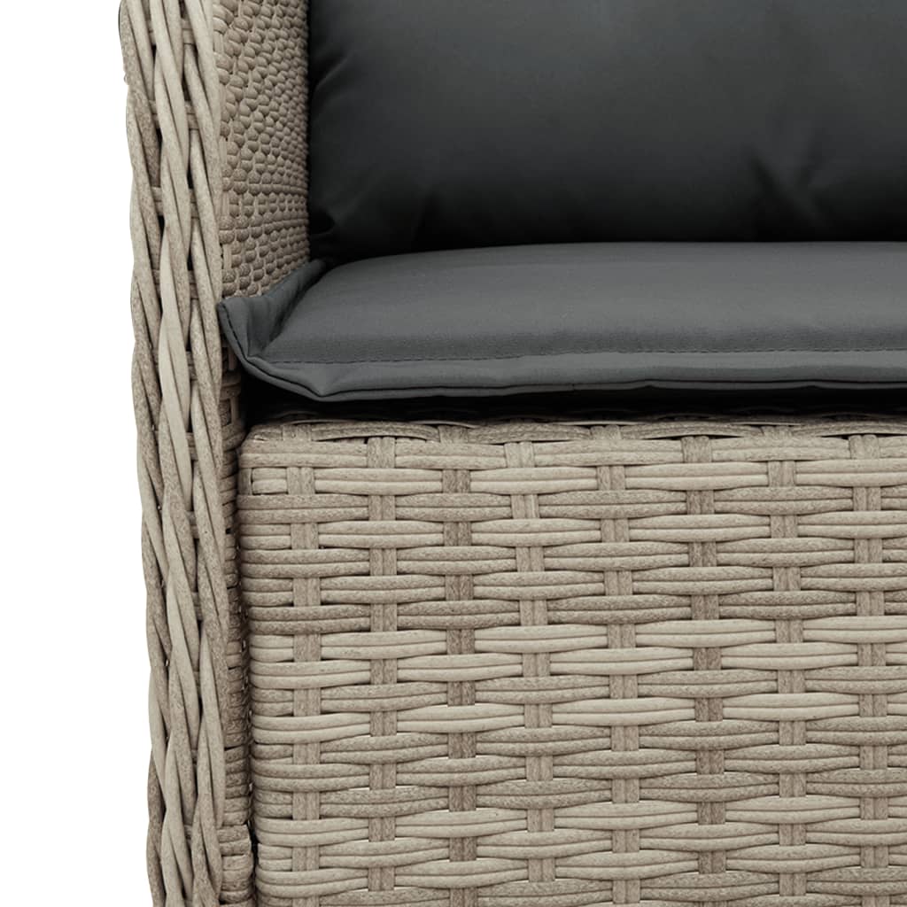 Set Comedor De Jardín 3 Pzas Cojines Ratán Sintético Gris Claro / Vetonek_4