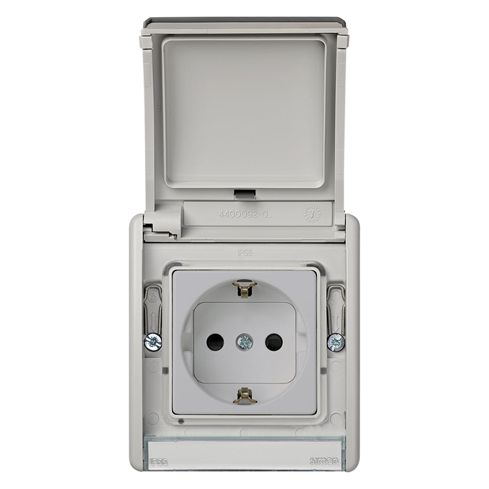 Base Enchufe Gris Monobloc Empotrar_0