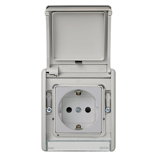 Base Enchufe Gris Monobloc Empotrar_0