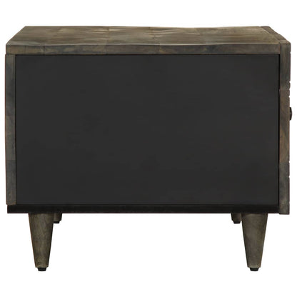 Mesa De Centro De Madera Maciza De Mango Gris Claro 80x50x40 Cm_2
