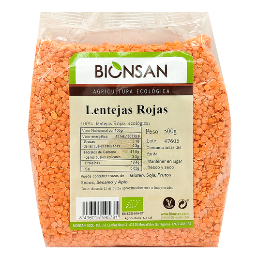 Lentejas Rojas Ecológicas 500gr_0