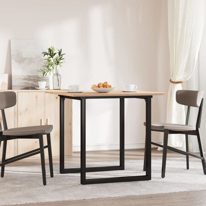 Mesa De Comedor Marco O Madera Maciza Pino Y Acero 80x80x75 Cm_1