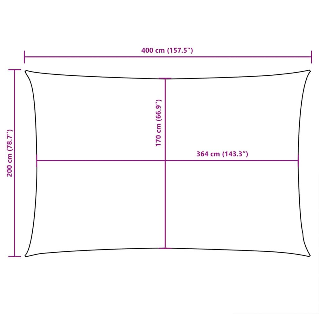 Vidaxl Toldo De Vela Rectangular Tela Oxford Marrón 2x4 M_2