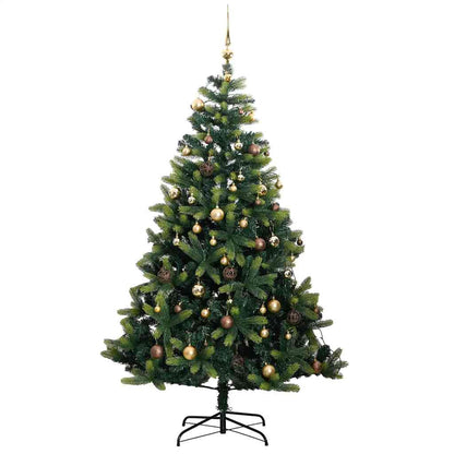 Vidaxl Árbol De Navidad Artificial Con Bisagras 300 Led Y Bolas 180 Cm_3