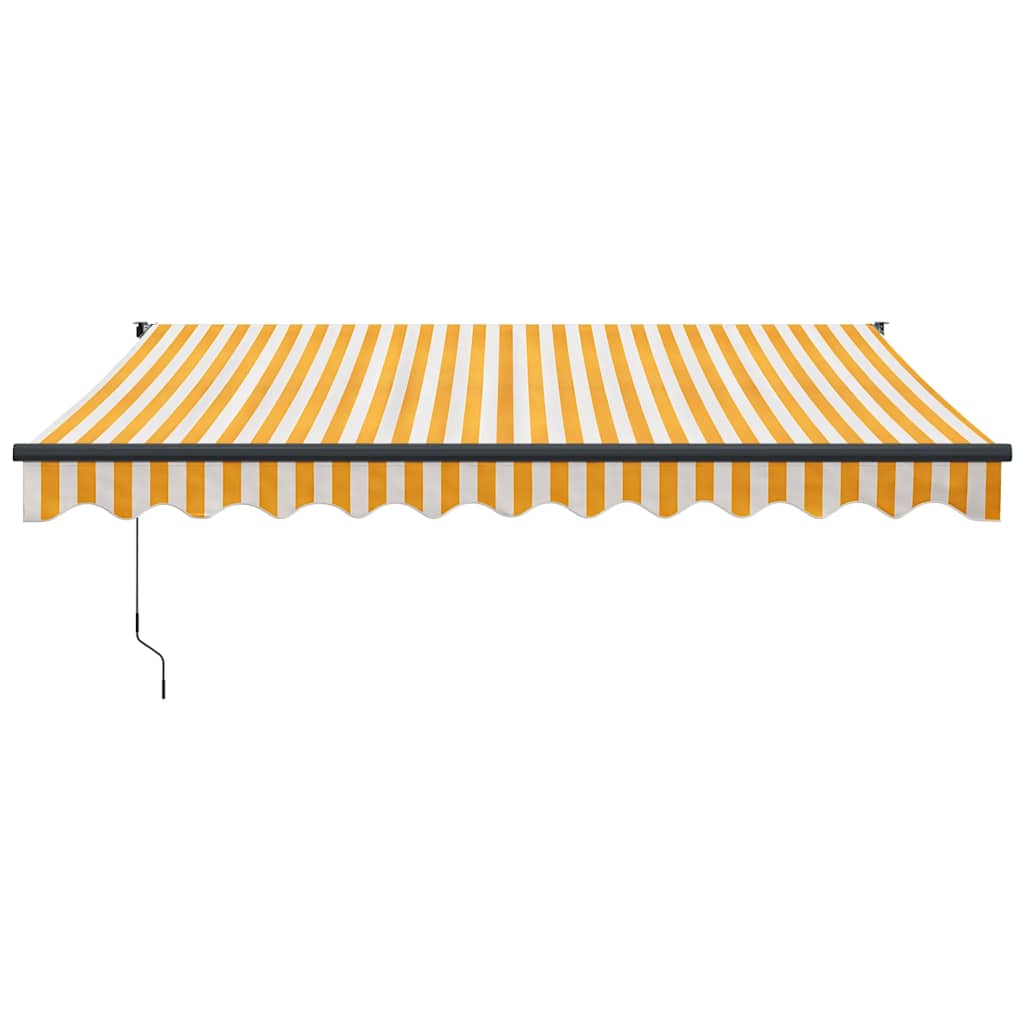 Toldo Retráctil Aluminio Y Tela Blanco Y Amarillo 3x2,5 M_2