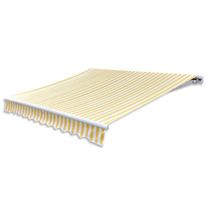 Toldo Plegable De Operación Manual 300 Cm Amarillo Y Blanco_1
