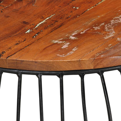 Mesa De Centro De Madera Maciza Reciclada Ø68 Cm_2