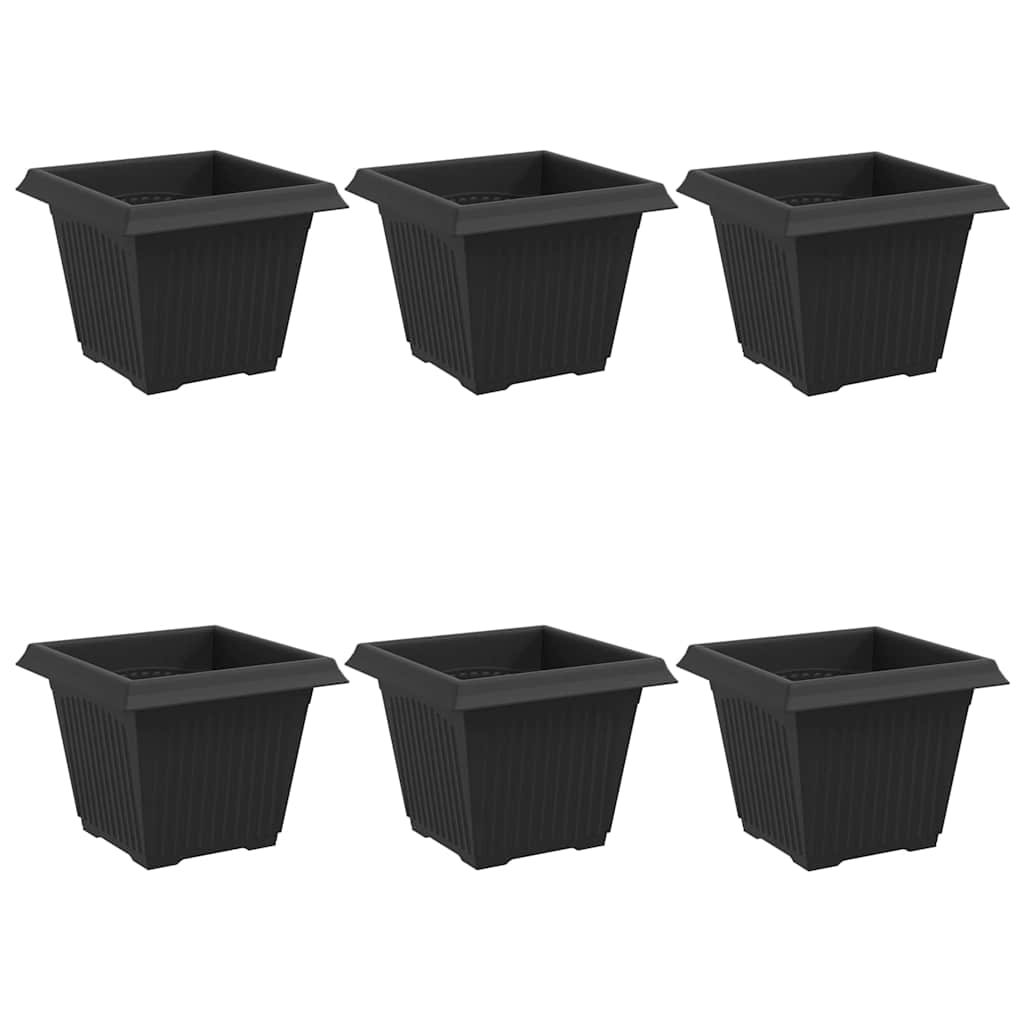 Maceta Cuadrada Para Flores 6 Pcs Negro 33 X 33 X 26 Cm_0