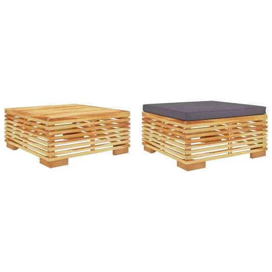 Vidaxl Juego De Muebles De Jardín 2 Piezas Madera Maciza De Teca_0