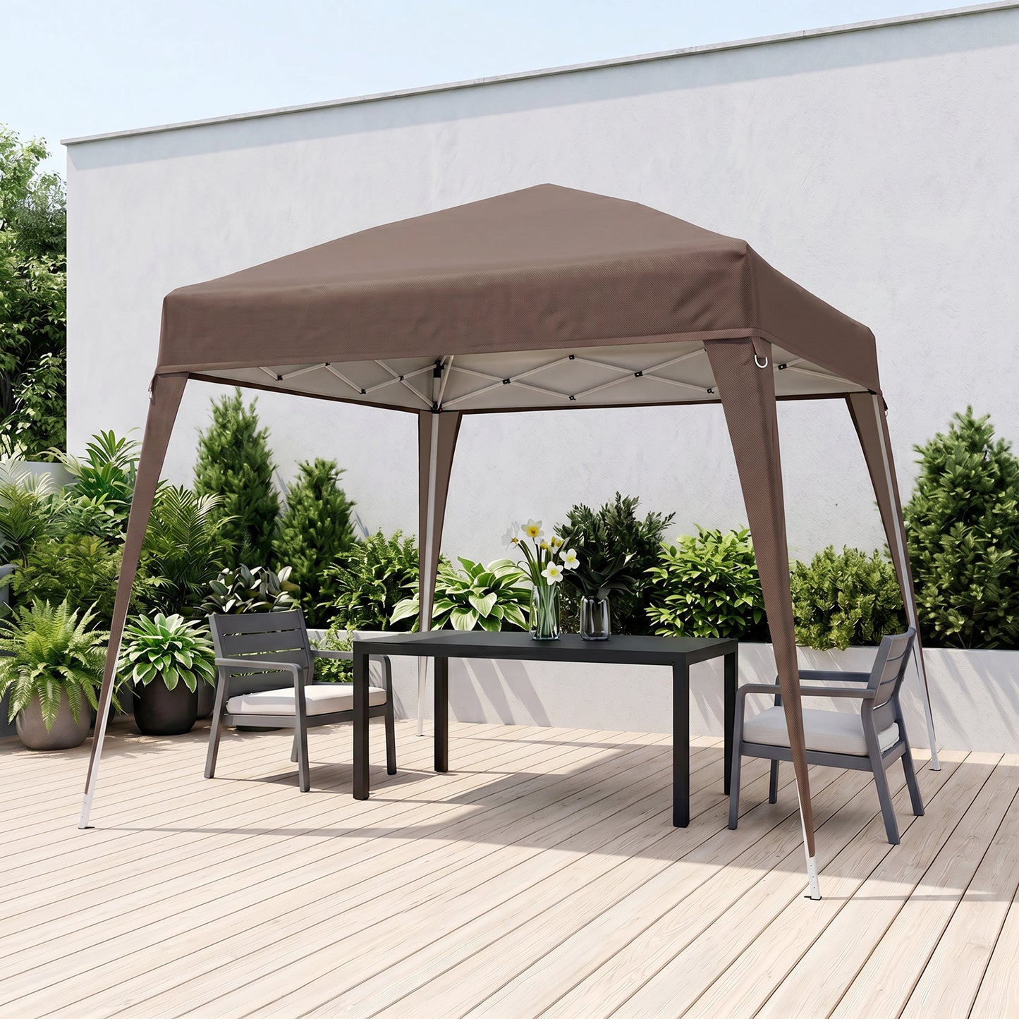 Outsunny Carpa Plegable 2,4x2,4 M De Jardín Pop Up Cenador De Acero Y Tela_3