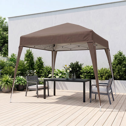 Outsunny Carpa Plegable 2,4x2,4 M De Jardín Pop Up Cenador De Acero Y Tela_3