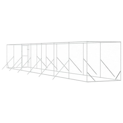 Perrera De Exterior Acero Galvanizado Plateado 2x14x2 M_5
