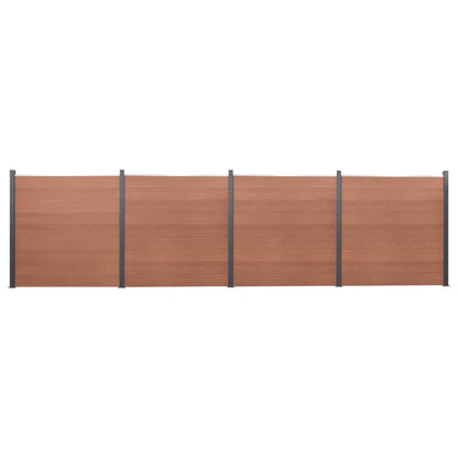 Juego De Paneles De Valla Wpc Marrón 699x186 Cm / Vetonek_0