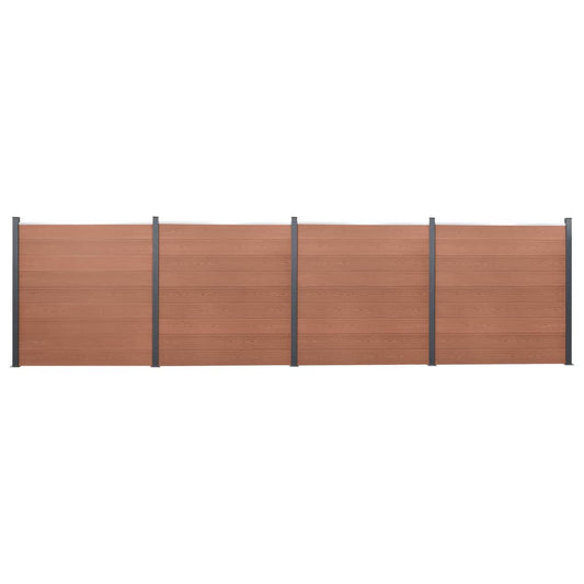 Juego De Paneles De Valla Wpc Marrón 699x186 Cm / Vetonek_0