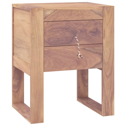Mesita De Noche De Madera Maciza De Teca 40x30x50 Cm_0