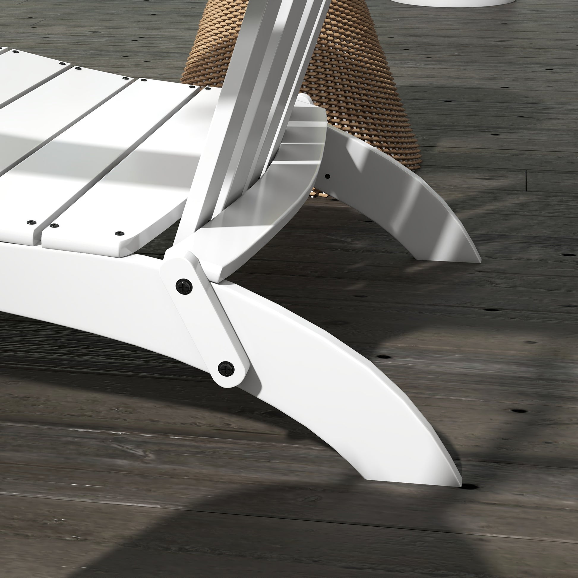 Outsunny Silla Adirondack De Madera Plegable Con Reposabrazos 68x81x93 Cm Blanco_3