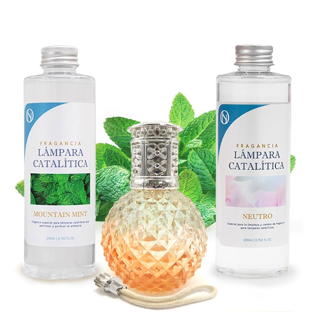 Pack Lámpara Catalítica Orange Diamonds + Fragancia Mountain Mint 500ml + Limpiador Neutro 200ml + Mecha Repuesto_0