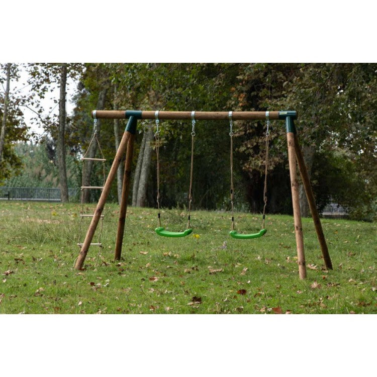 Columpio Doble De Madera Redonda Masgames Kadi L Deluxe.