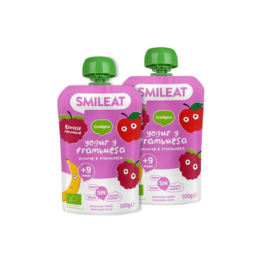 Pack 2x Pouche Yogur y Frambuesa ECO Smileat 100 g