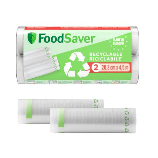 2 rollos envasadora al vacio 100% reciclables 20 cm x 4,5 m FoodSaver