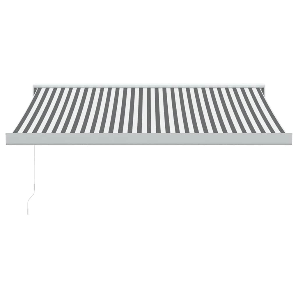 Toldo Retráctil Aluminio Y Tela Antracita Y Blanco 3,5x2,5 M_2