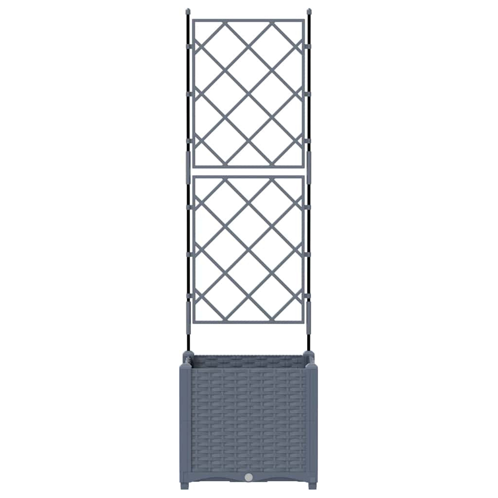 Vidaxl Maceta De Jardín Con Enrejado Gris Claro 40 X 40 X 143 Cm Pp_4
