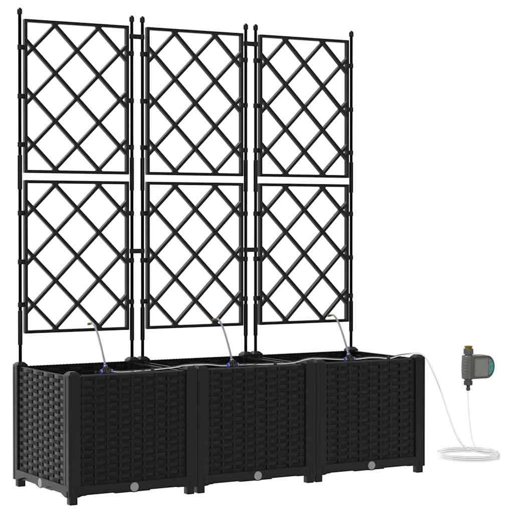 Vidaxl Jardineras Negro 120 X 40 X 142 Cm Acero_0