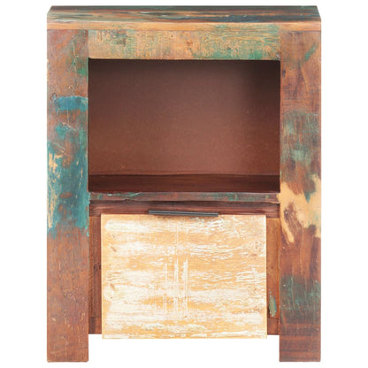 Mesita De Noche De Madera Maciza Reciclada 40x30x50 Cm_0
