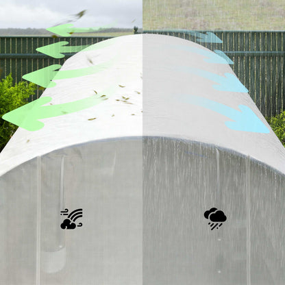 Outsunny Invernadero De Túnel 6x3x2 M Con 3 Puertas Enrollables Ventanas Blanco_4