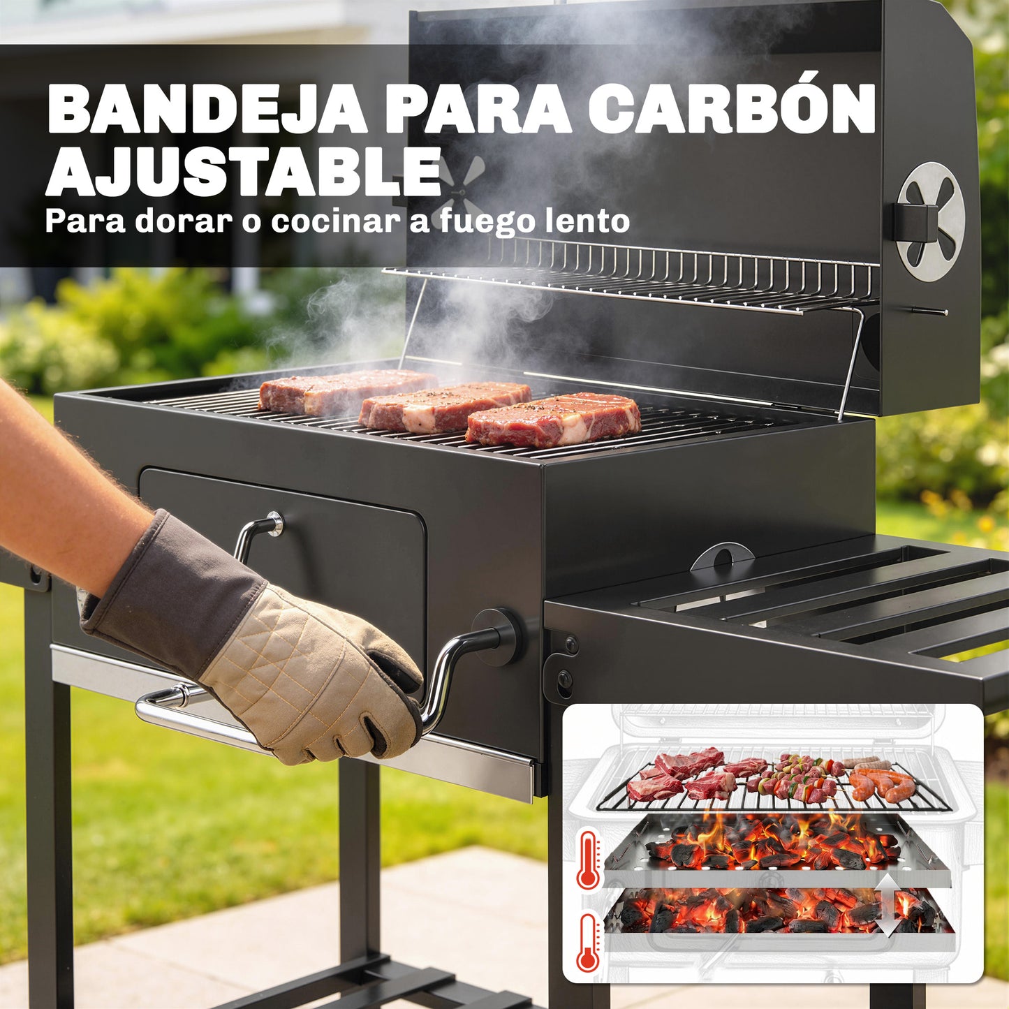 Outsunny Barbacoa De Carbón Portátil_4