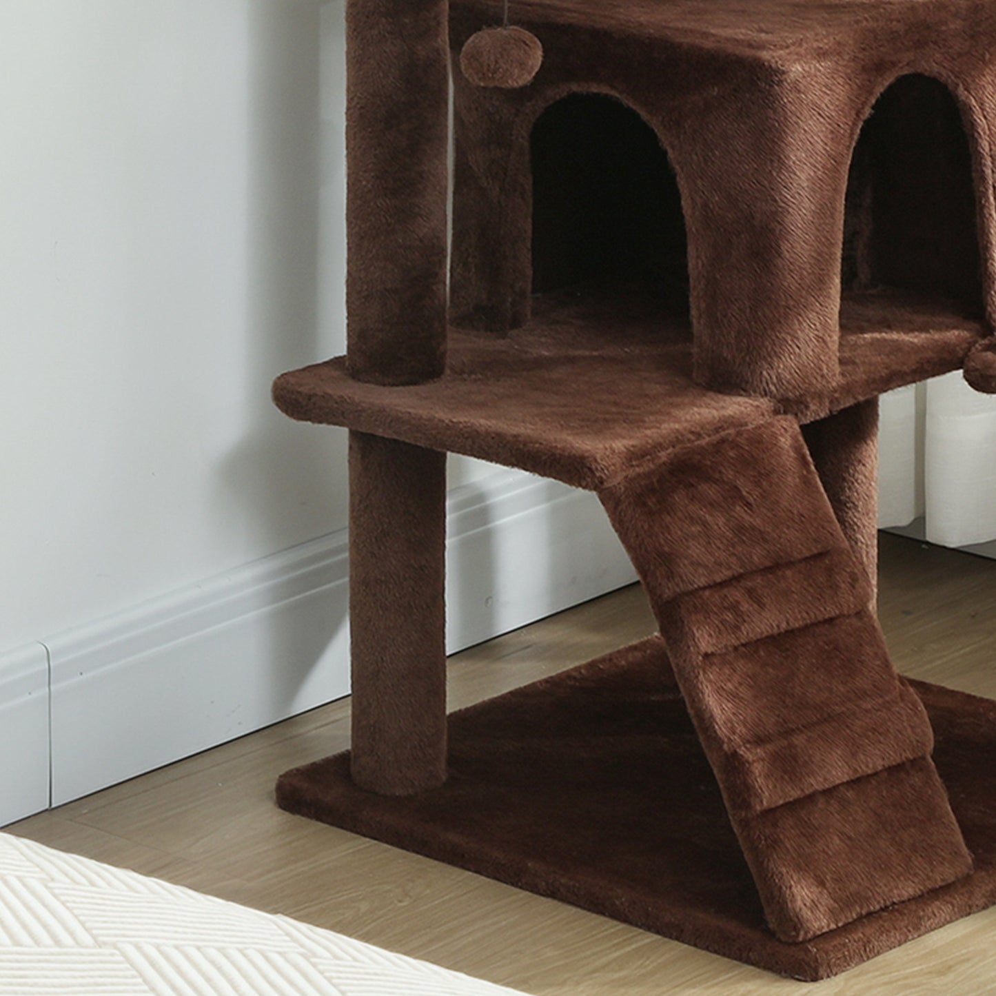 Pawhut Árbol Rascador Para Gatos 140 Cm Con Múltiples Plataformas Marrón_4
