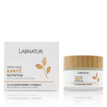 Crema Facial con Manteca de Karité Labnatur 50 ml | Colágeno Marino y Aloe Vera | Nutrición para Piel Seca_0