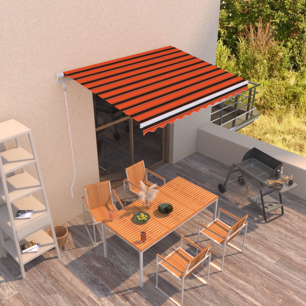 Toldo Automático Retráctil Naranja Y Marrón 300x250 Cm_1