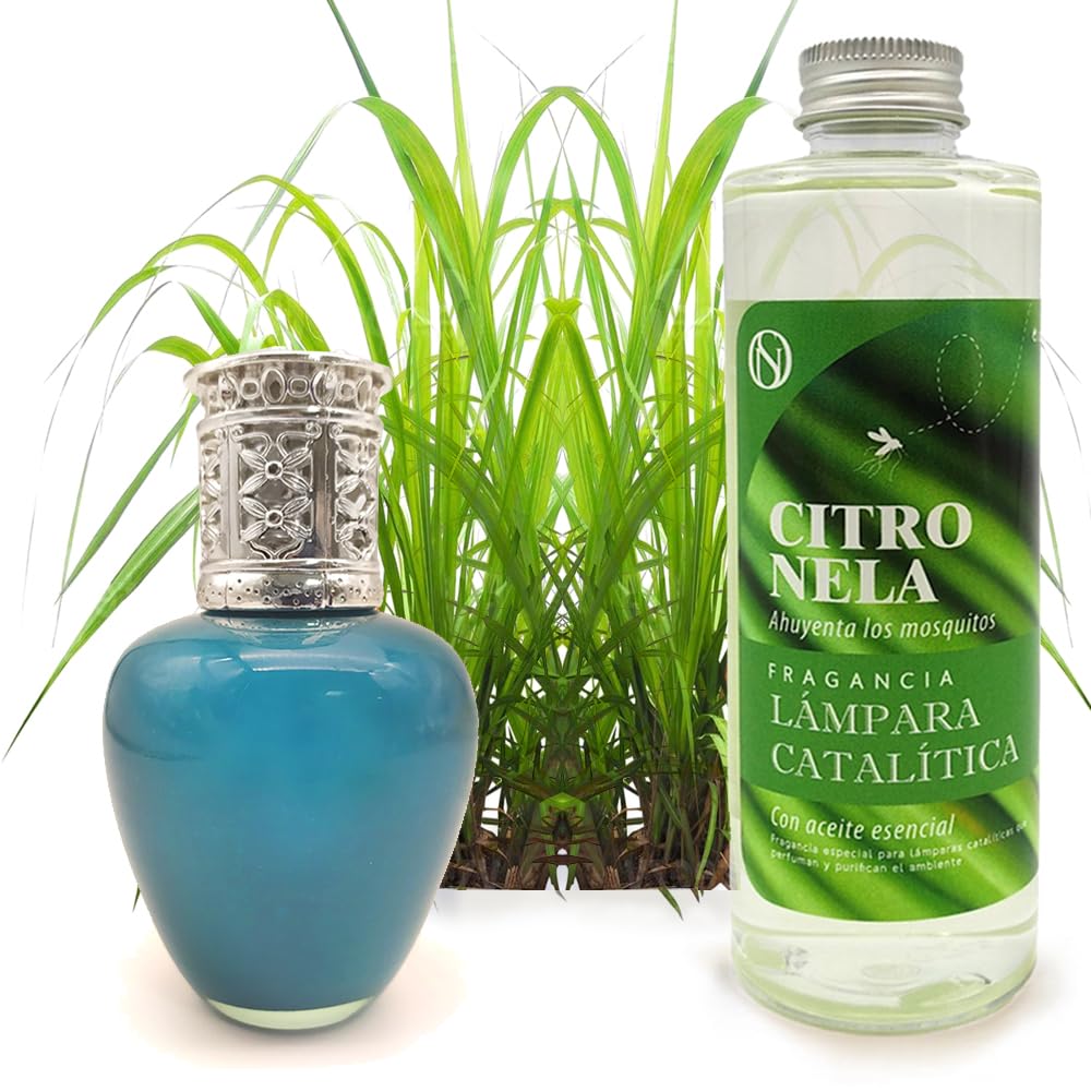 Lámpara Catalítica Aqua Marina + Fragancia Aroma Citronela 200ml - Elimina Olores, Perfuma Y Mejora La Calidad Del Aire_0
