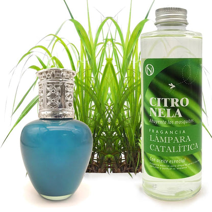 Lámpara Catalítica Aqua Marina + Fragancia Aroma Citronela 500ml - Elimina Olores, Perfuma Y Mejora La Calidad Del Aire_0