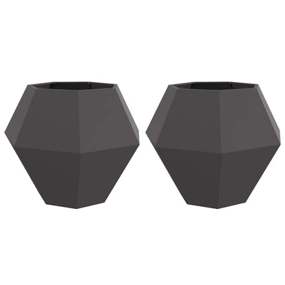 Jardinera 2 Uds. Negro 100 X 100 X 80 Cm Acero_0