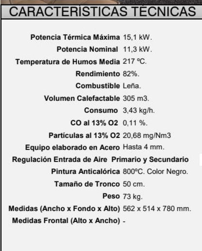 BRICOSOL Estufa de leña con calientaplatos FM Modelo M-102_2