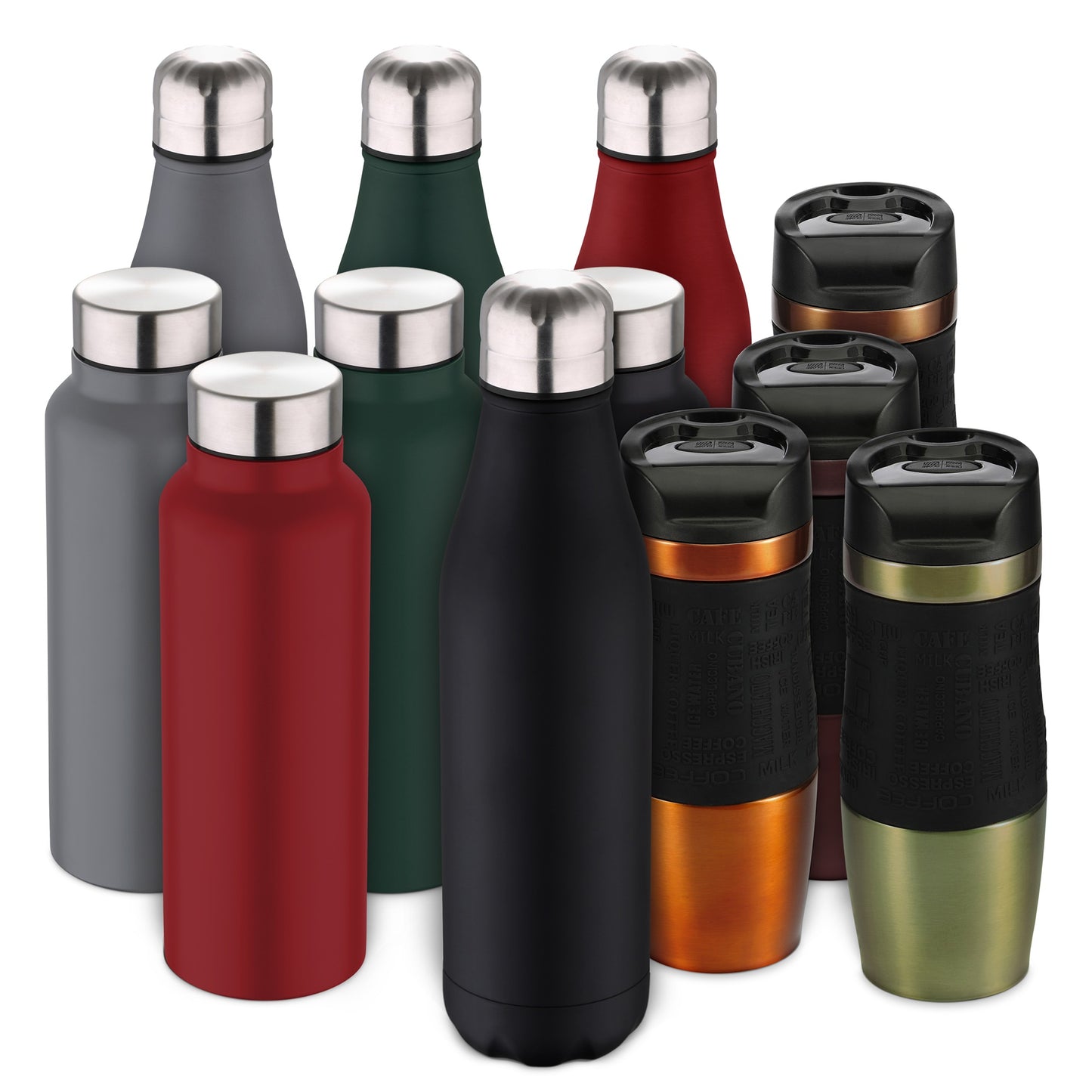 Botella Termo Cola 500ml Acero Inoxidable Negro Walking Anywhere_1
