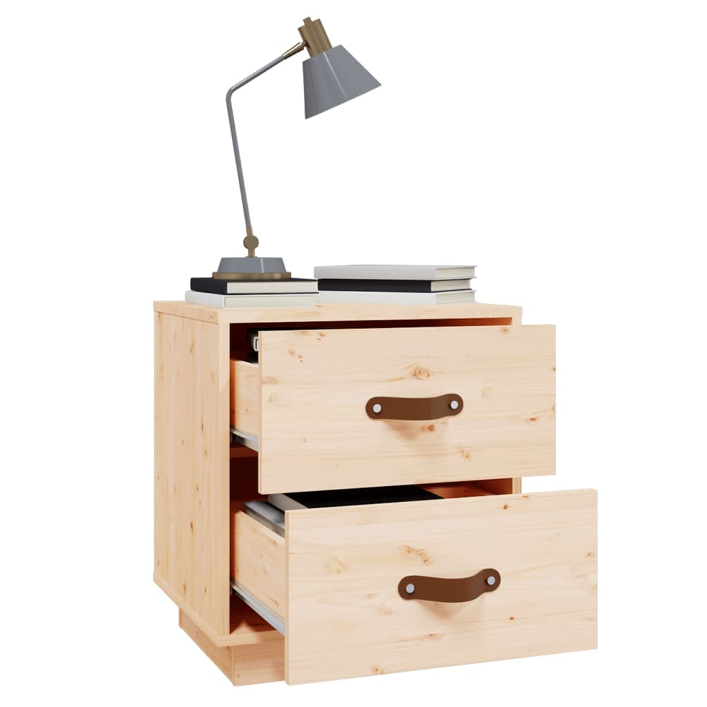 Mesitas De Noche 2 Uds Madera Maciza De Pino 40x34x45 Cm_3