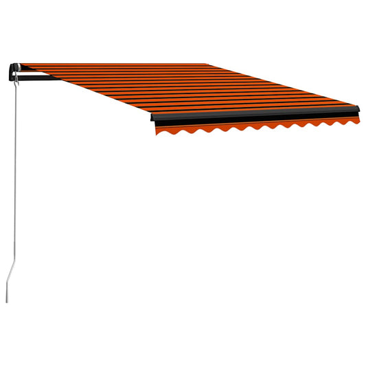 Toldo Retráctil Manual Con Led Naranja Y Marrón 300x250 Cm_0