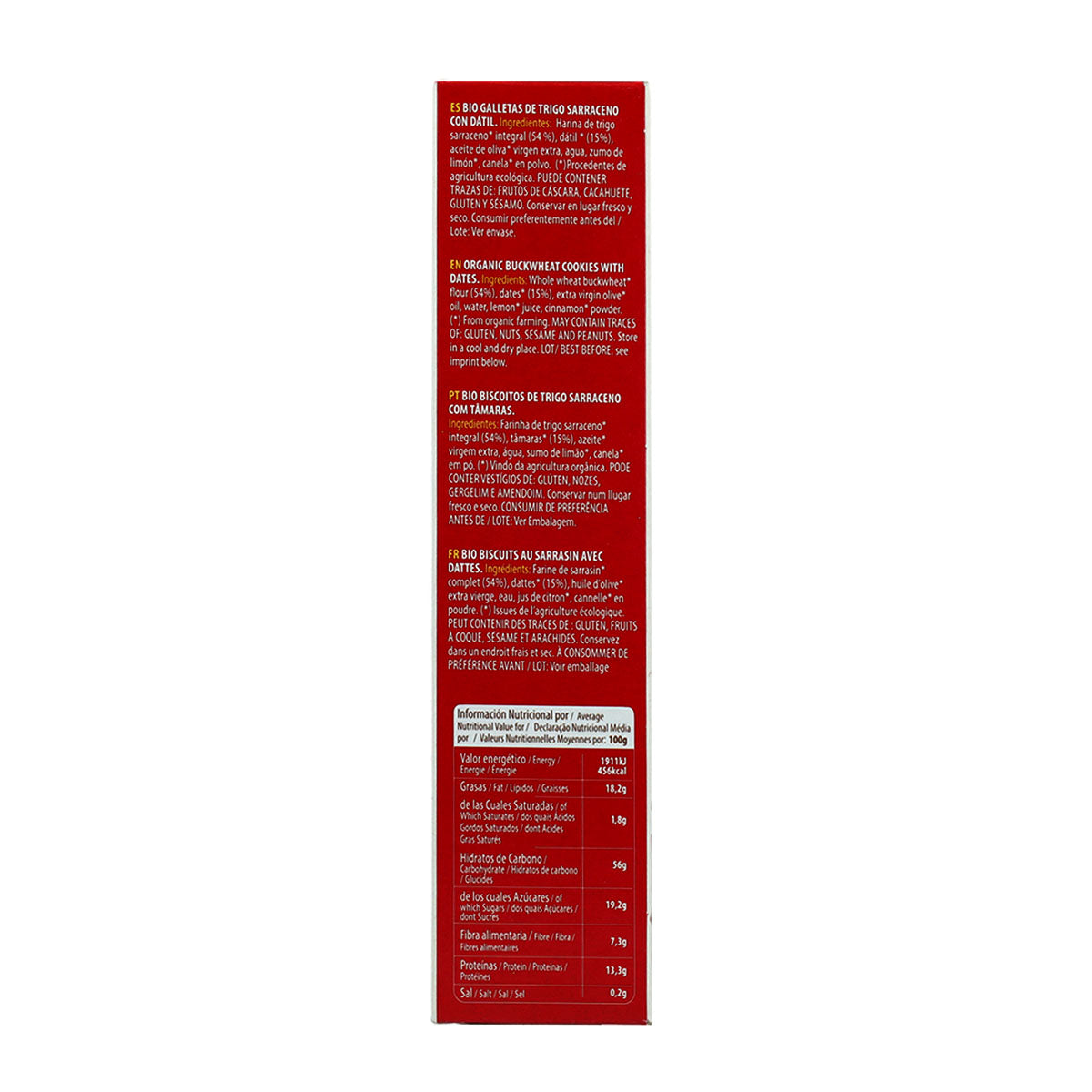 Galletas de trigo sarraceno integral endulzadas con dátil bio Sol Natural 170 g