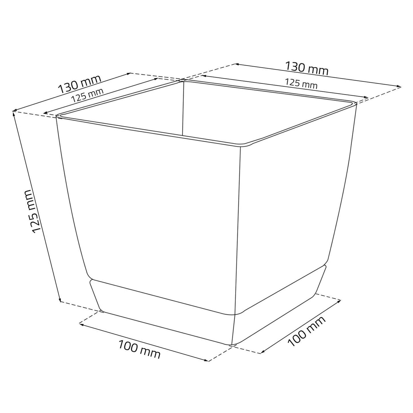 Maceta Mod. Begonya Fresh Quadro Con Plato Incluido 13,5cm. Blanco_1