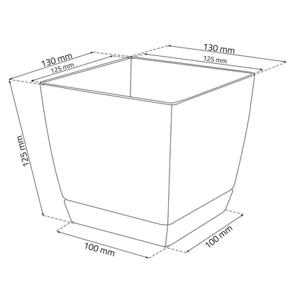 Maceta Mod. Begonya Fresh Quadro Con Plato Incluido 13,5cm. Blanco_1