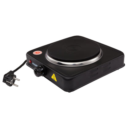 Hornillo Eléctrico, Zona Cocinado 15,4 Cm, Termostato Regulación Continua, Compacto, Ideal Camping Mesko Ms 6508 Negro